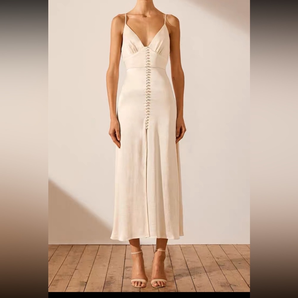 White satin dress